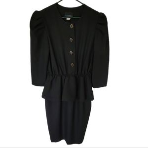 NWT Vintage RGY Black 100% Polyester Dress Size 16